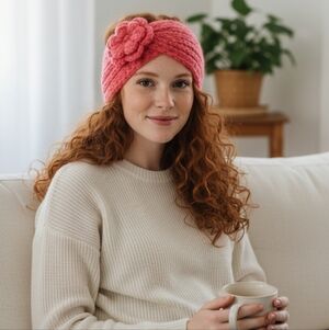 Pink Women's Ear Warmer Headband